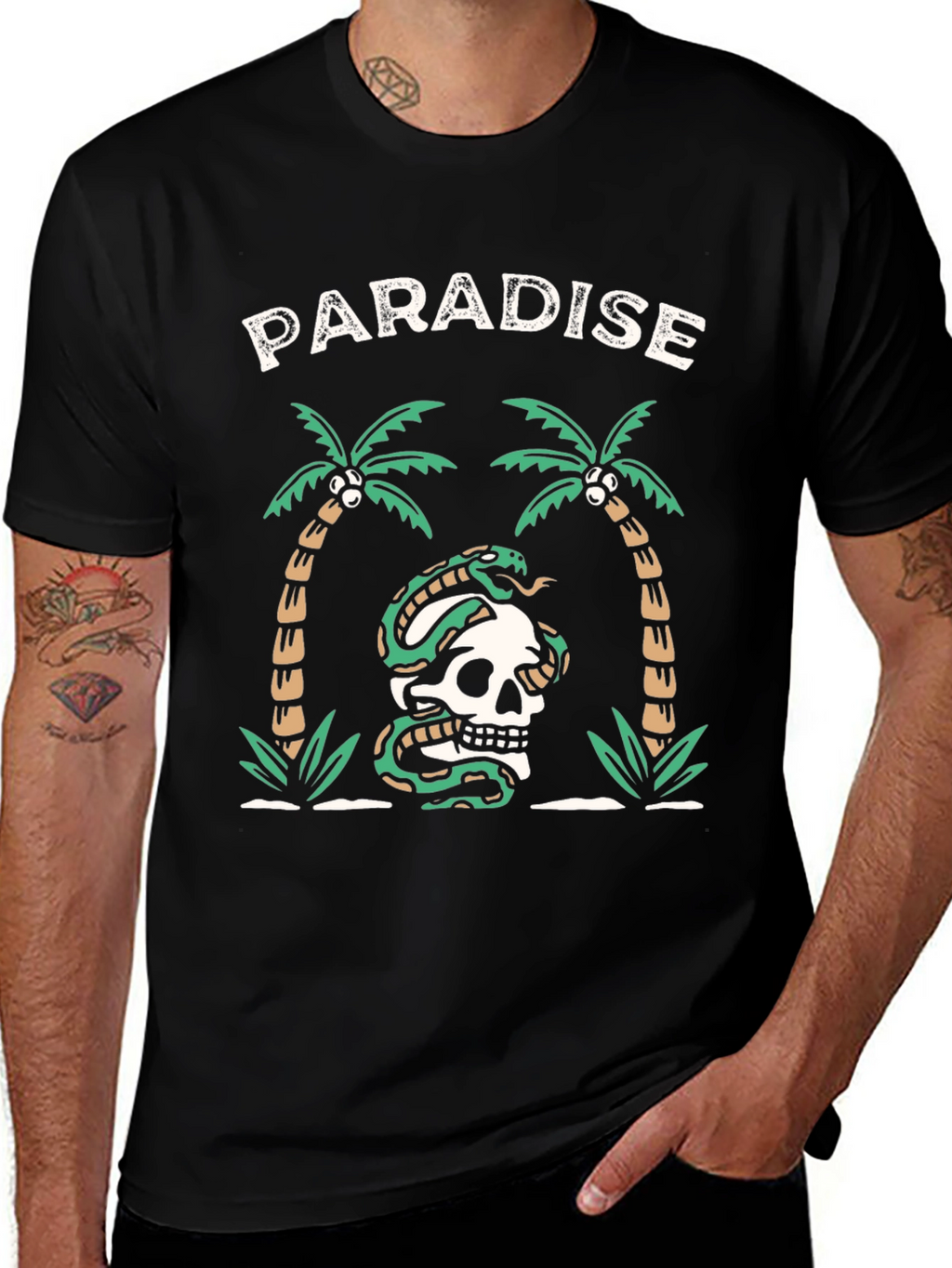 Paradise Skull Graphic T-Shirt