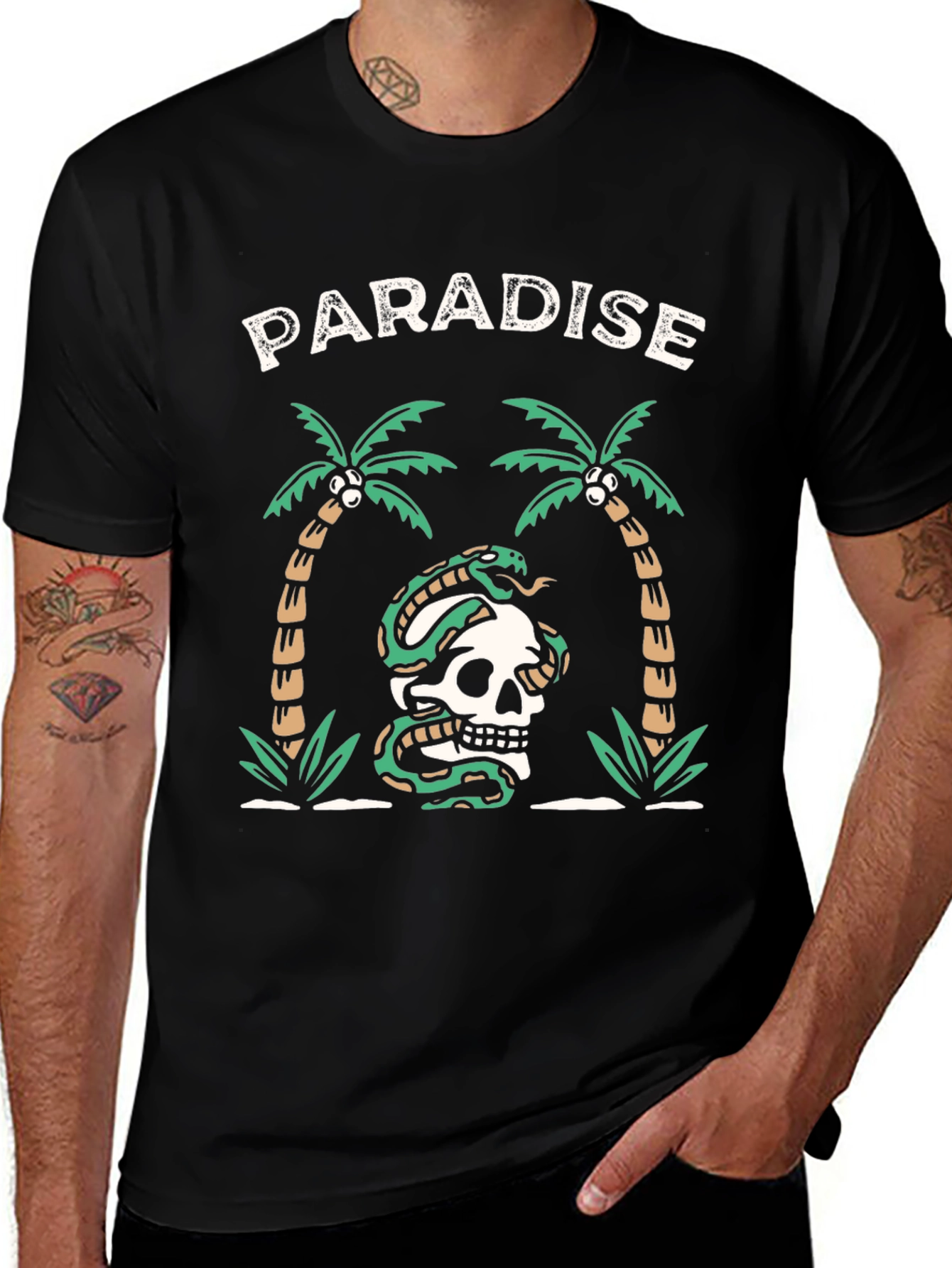 Paradise Skull Graphic T-Shirt