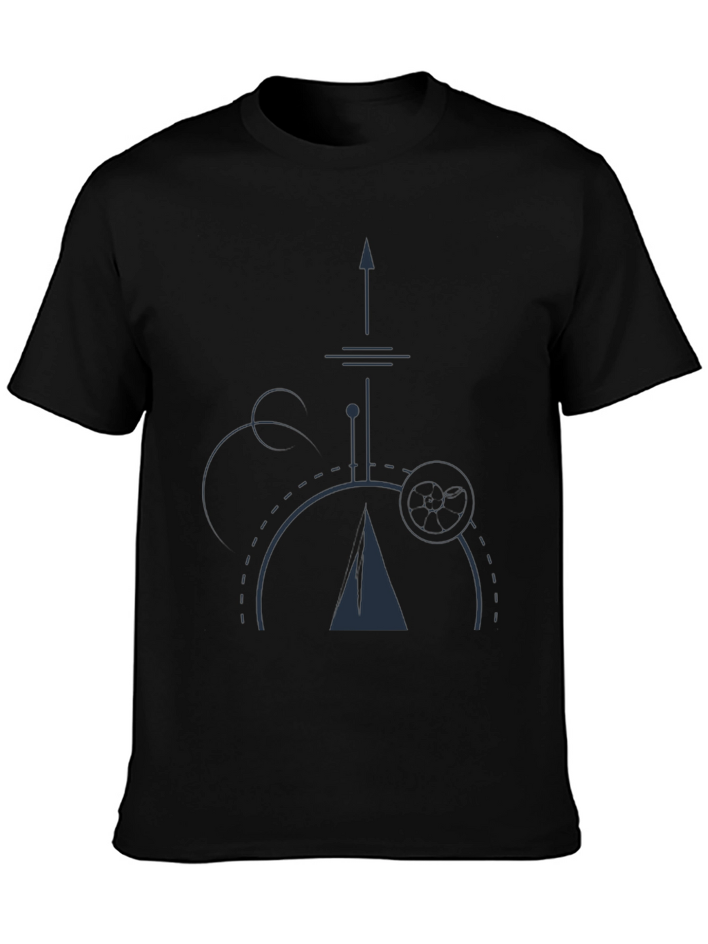 Geometric Design Black T-Shirt