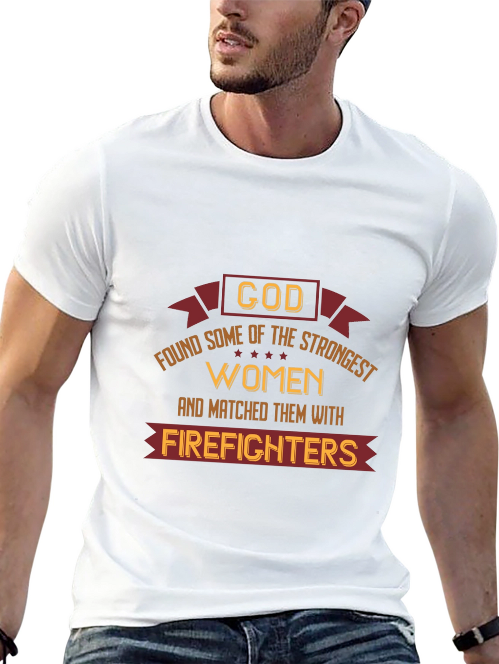Strong Women Firefighter Tee - Black Graphic T-Shirt