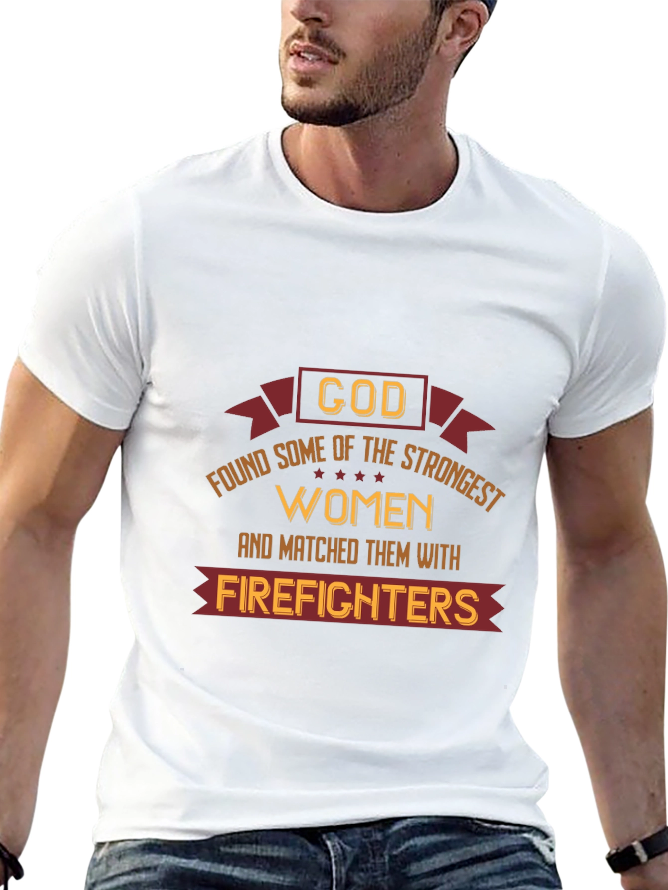 Strong Women Firefighter Tee - Black Graphic T-Shirt