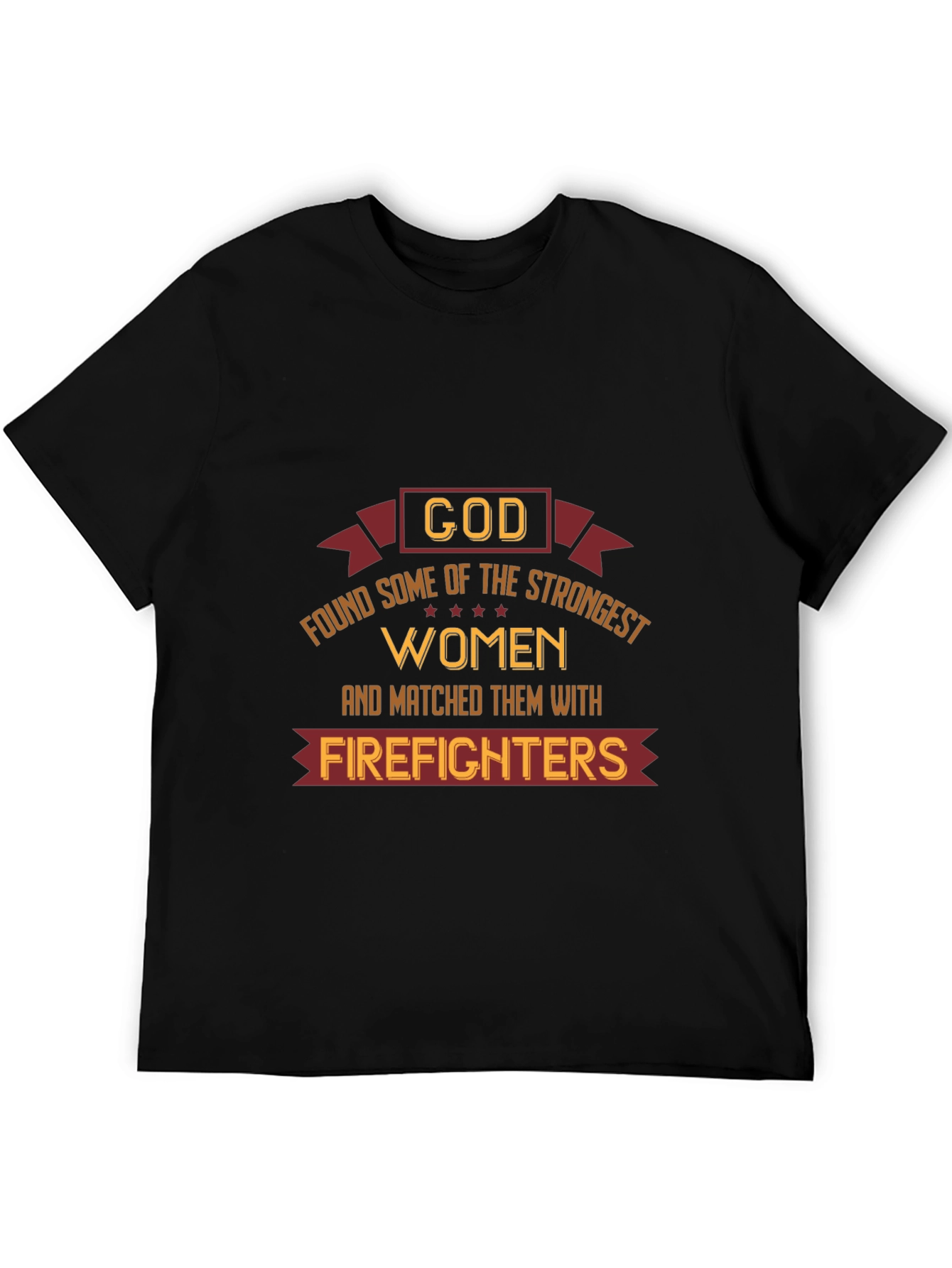 Strong Women Firefighter Tee - Black Graphic T-Shirt