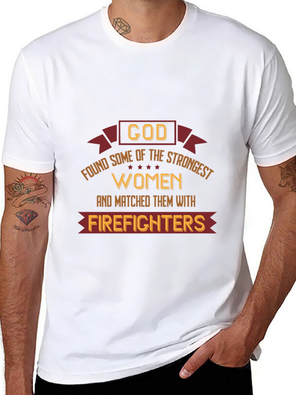 Strong Women Firefighter Tee - Black Graphic T-Shirt
