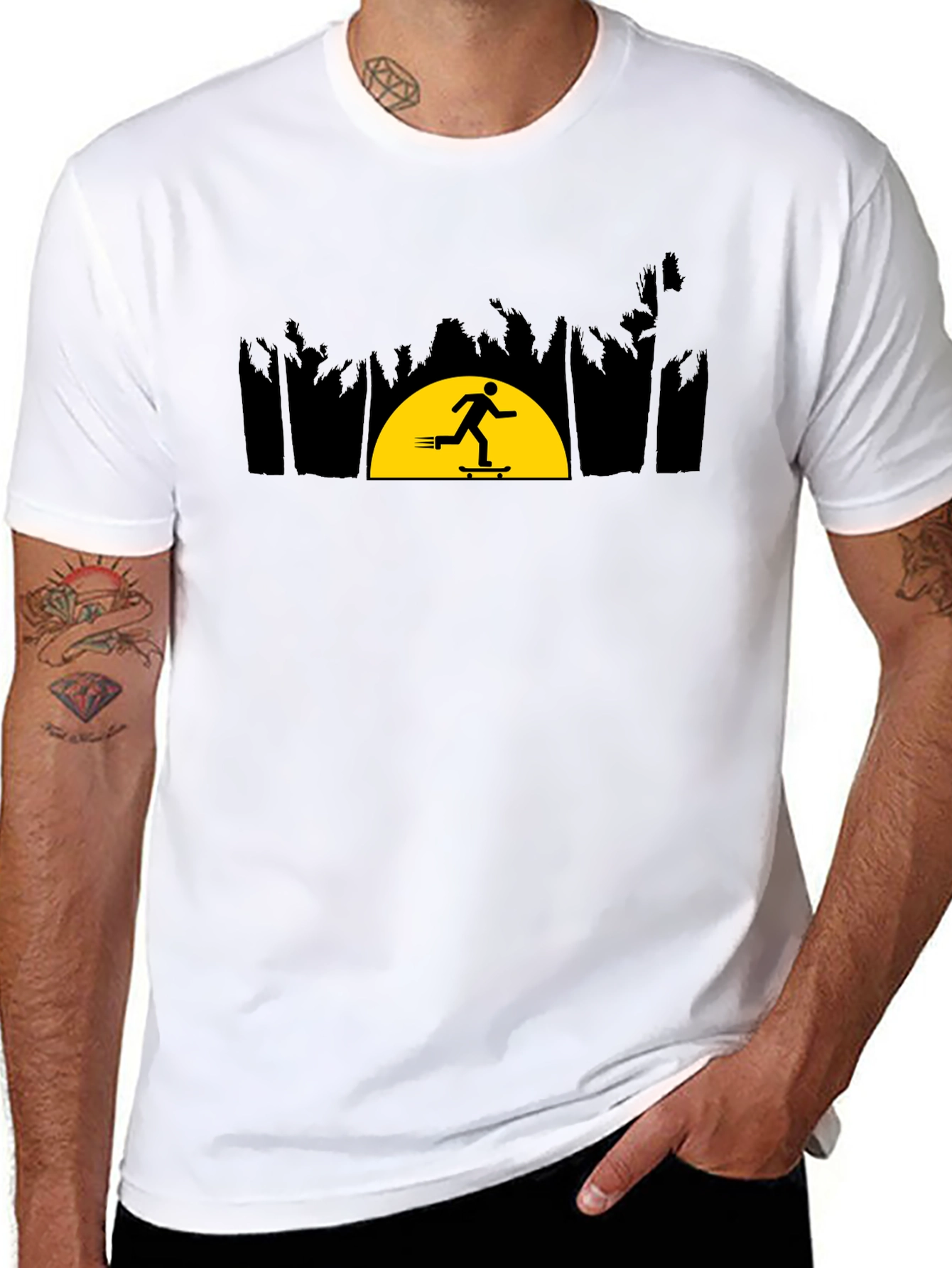 Skateboarder Sunset Graphic Tee