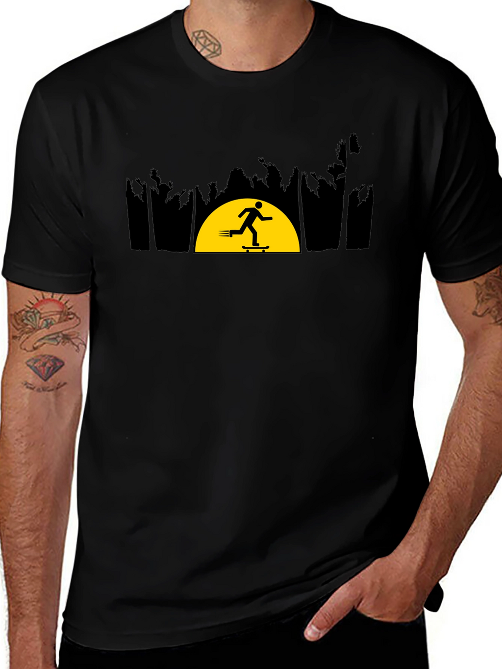 Skateboarder Sunset Graphic Tee