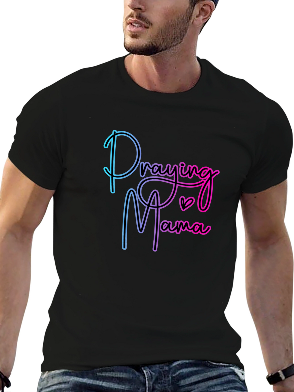 Praying Mama Black T-Shirt