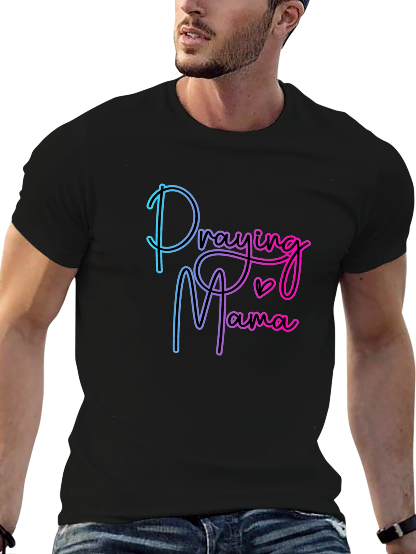 Praying Mama Black T-Shirt