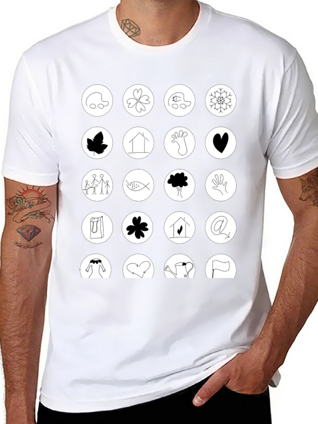 Symbol Art Graphic T-Shirt: Unique Icon Design