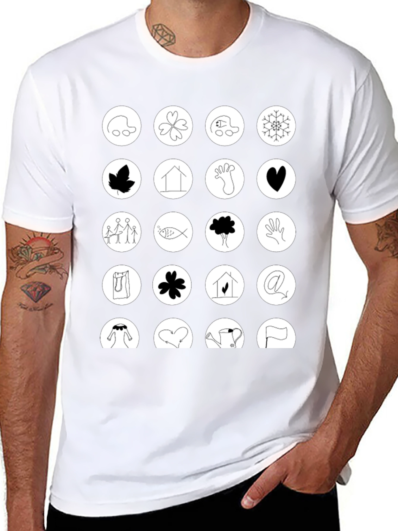 Symbol Art Graphic T-Shirt: Unique Icon Design