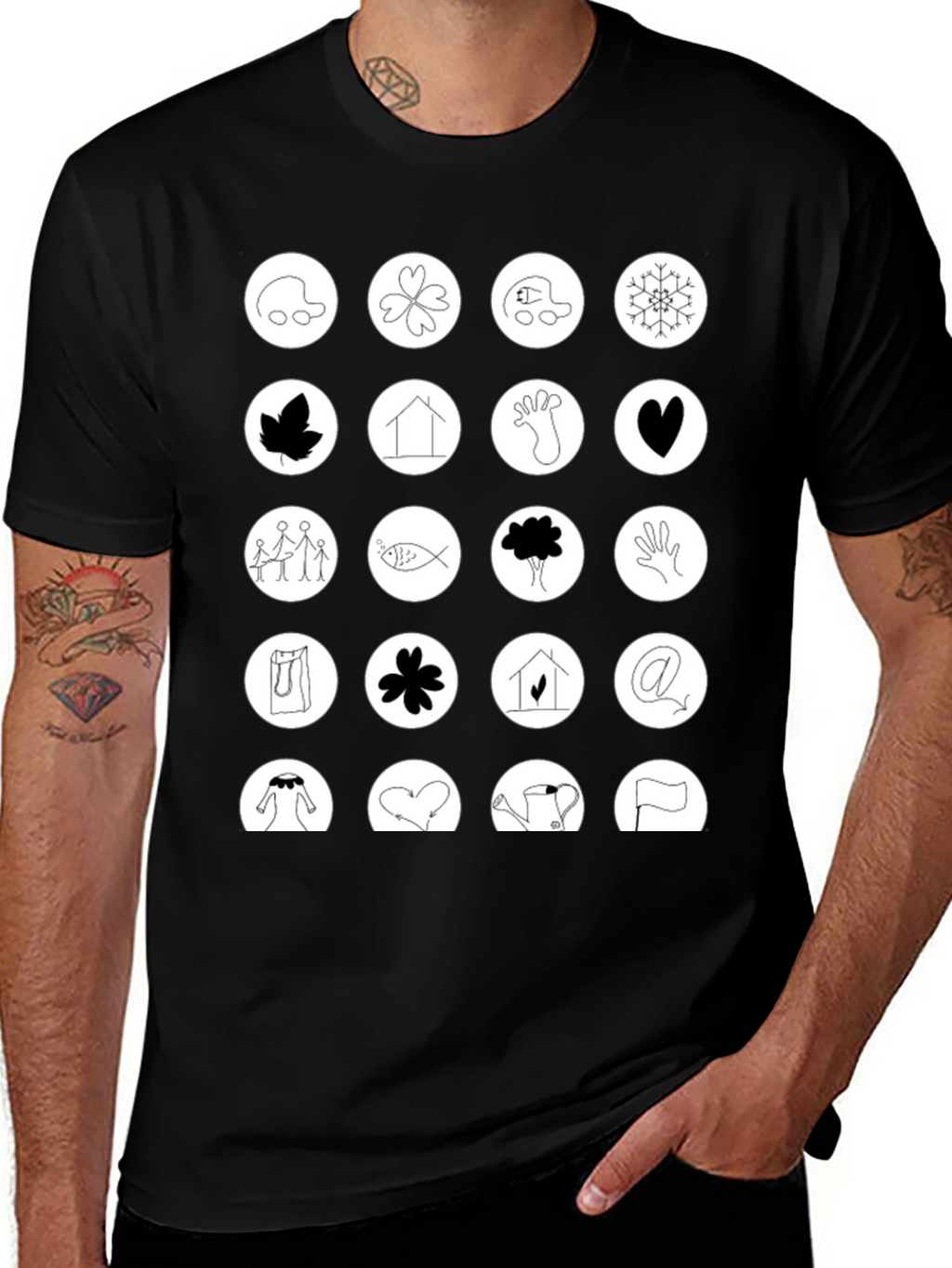 Symbol Art Graphic T-Shirt: Unique Icon Design