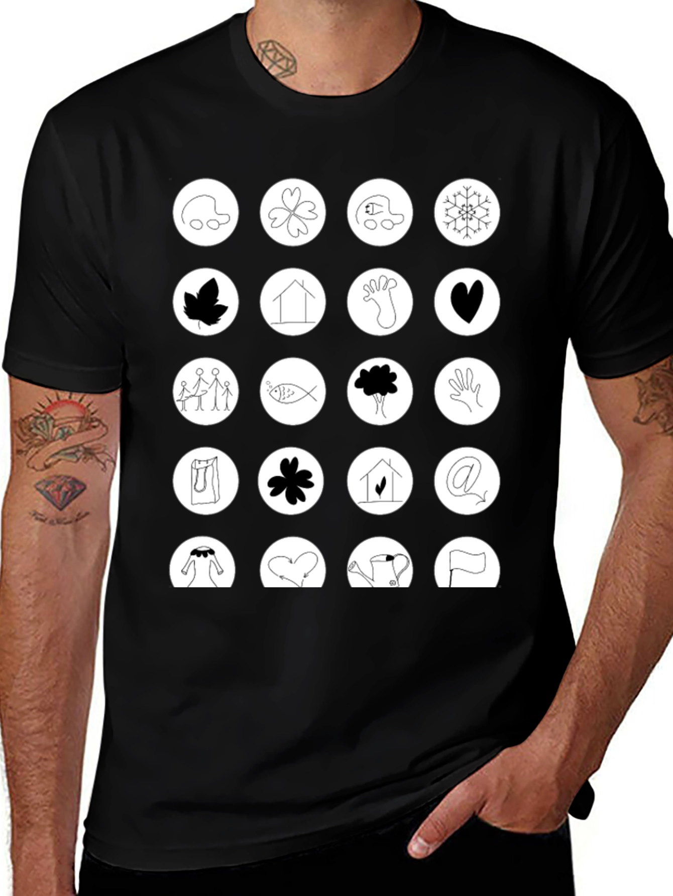 Symbol Art Graphic T-Shirt: Unique Icon Design