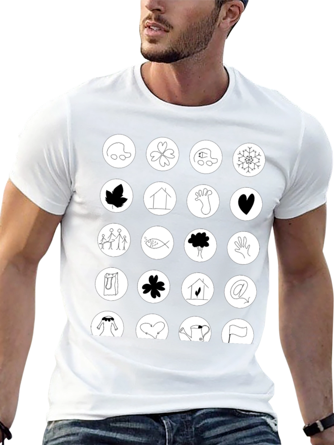 Symbol Art Graphic T-Shirt: Unique Icon Design