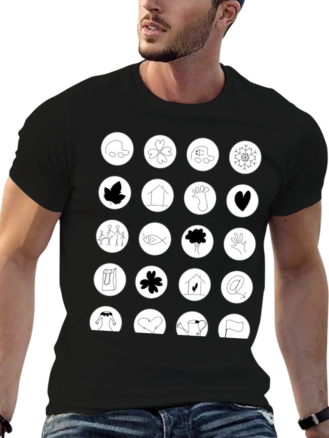 Symbol Art Graphic T-Shirt: Unique Icon Design