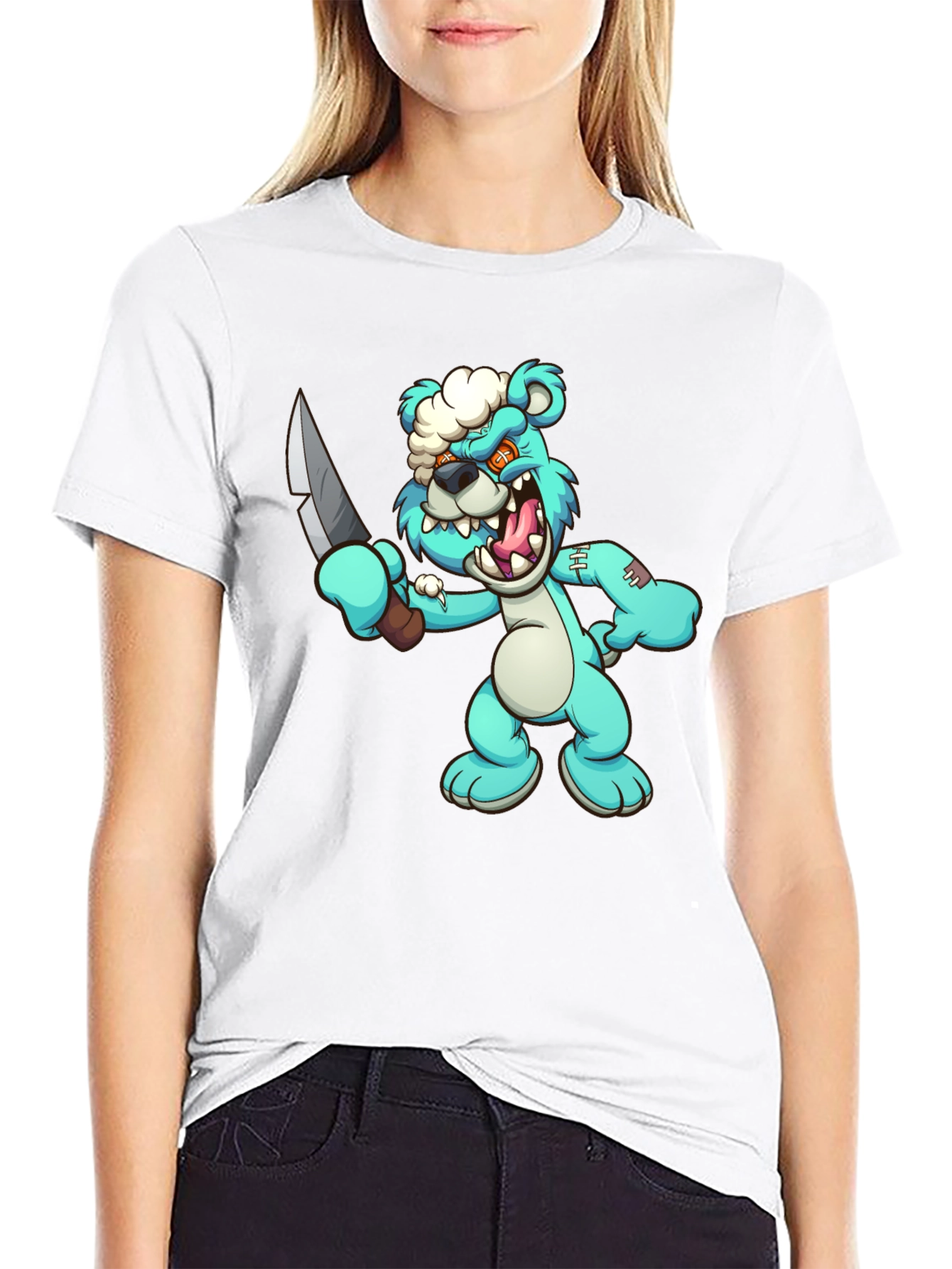 Zombie Bear T-Shirt - Spooky Cute Cartoon
