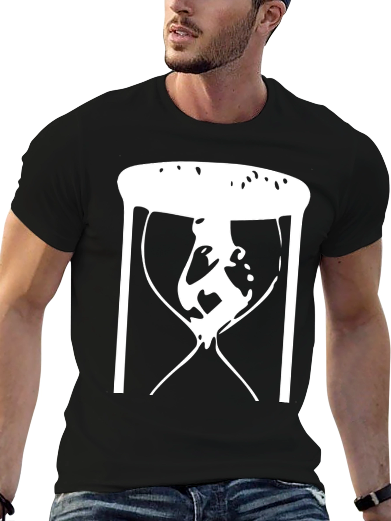 Abstract Hourglass Graphic Tee - Black Unisex T-Shirt