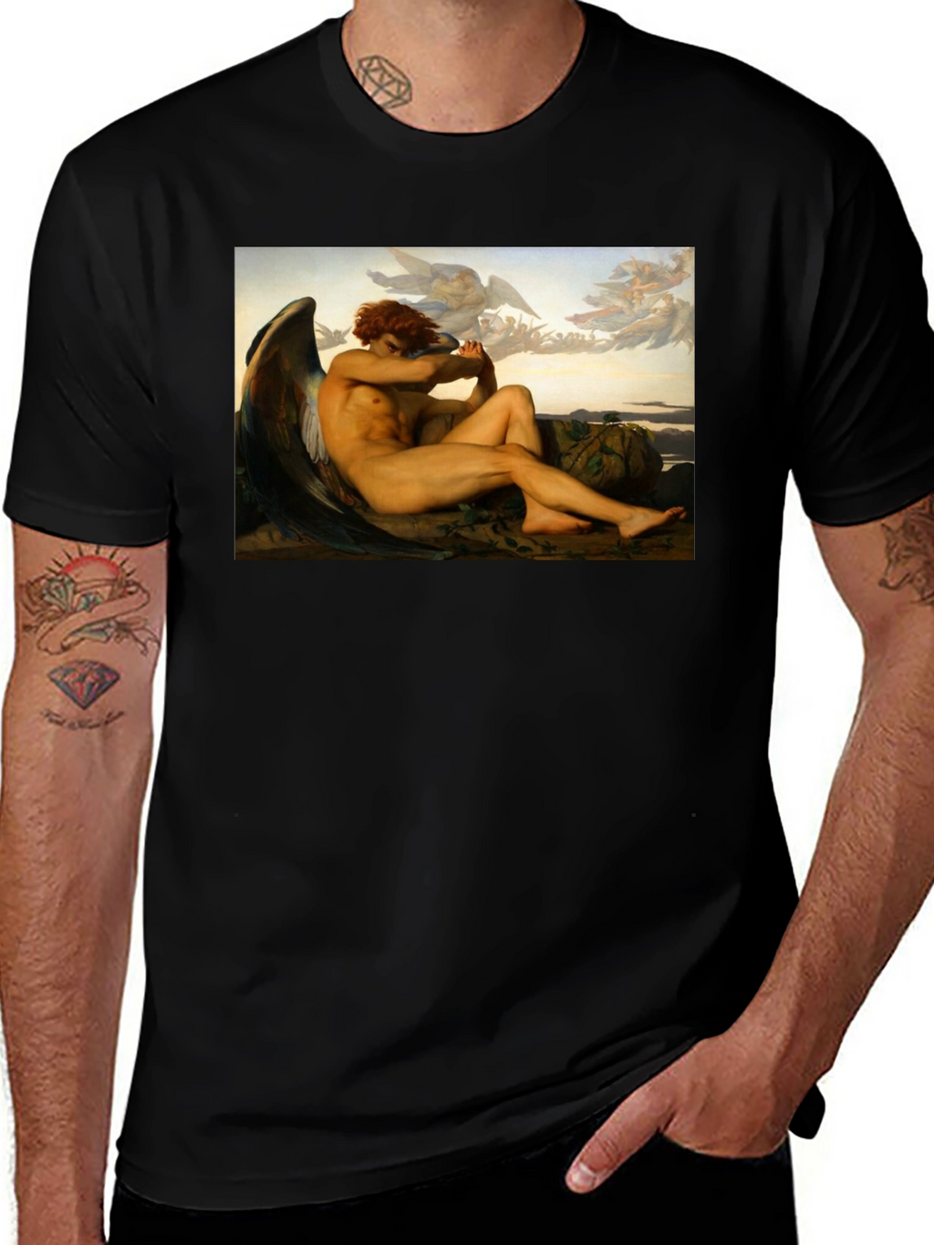 Fallen Angel Graphic Tee - Unique Art Shirt