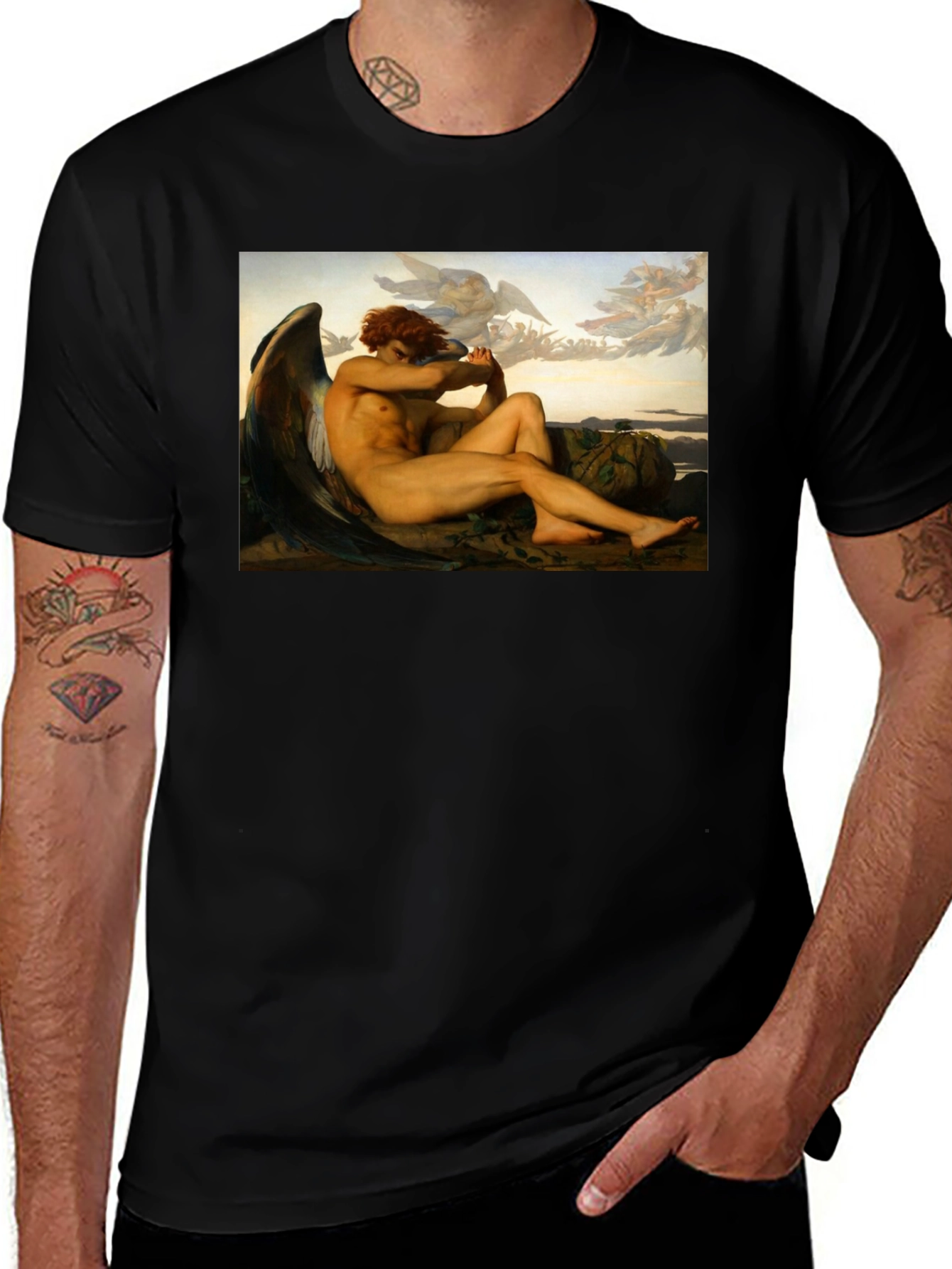 Fallen Angel Graphic Tee - Unique Art Shirt
