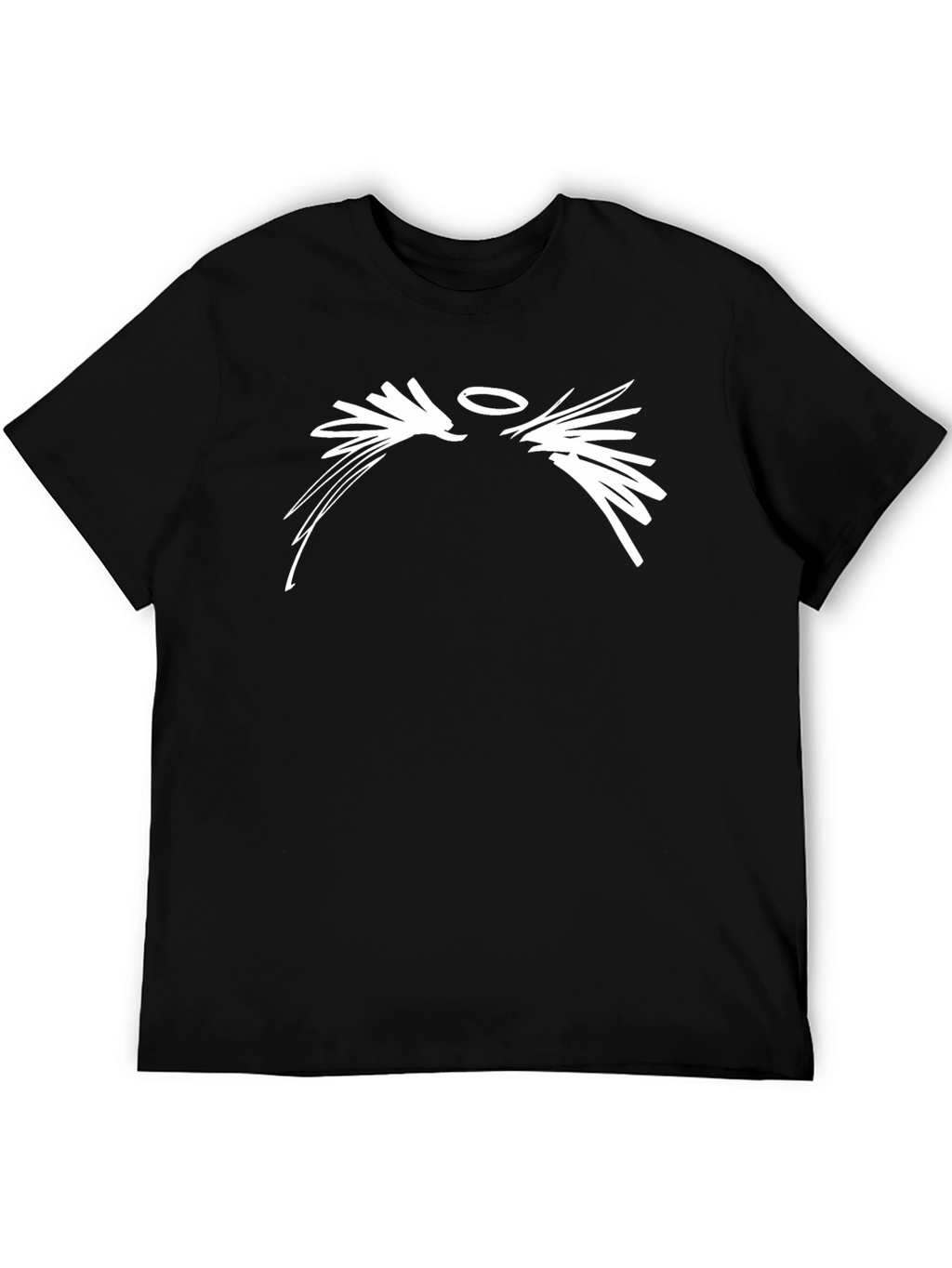 Abstract Angel Wings Graphic Black T-Shirt