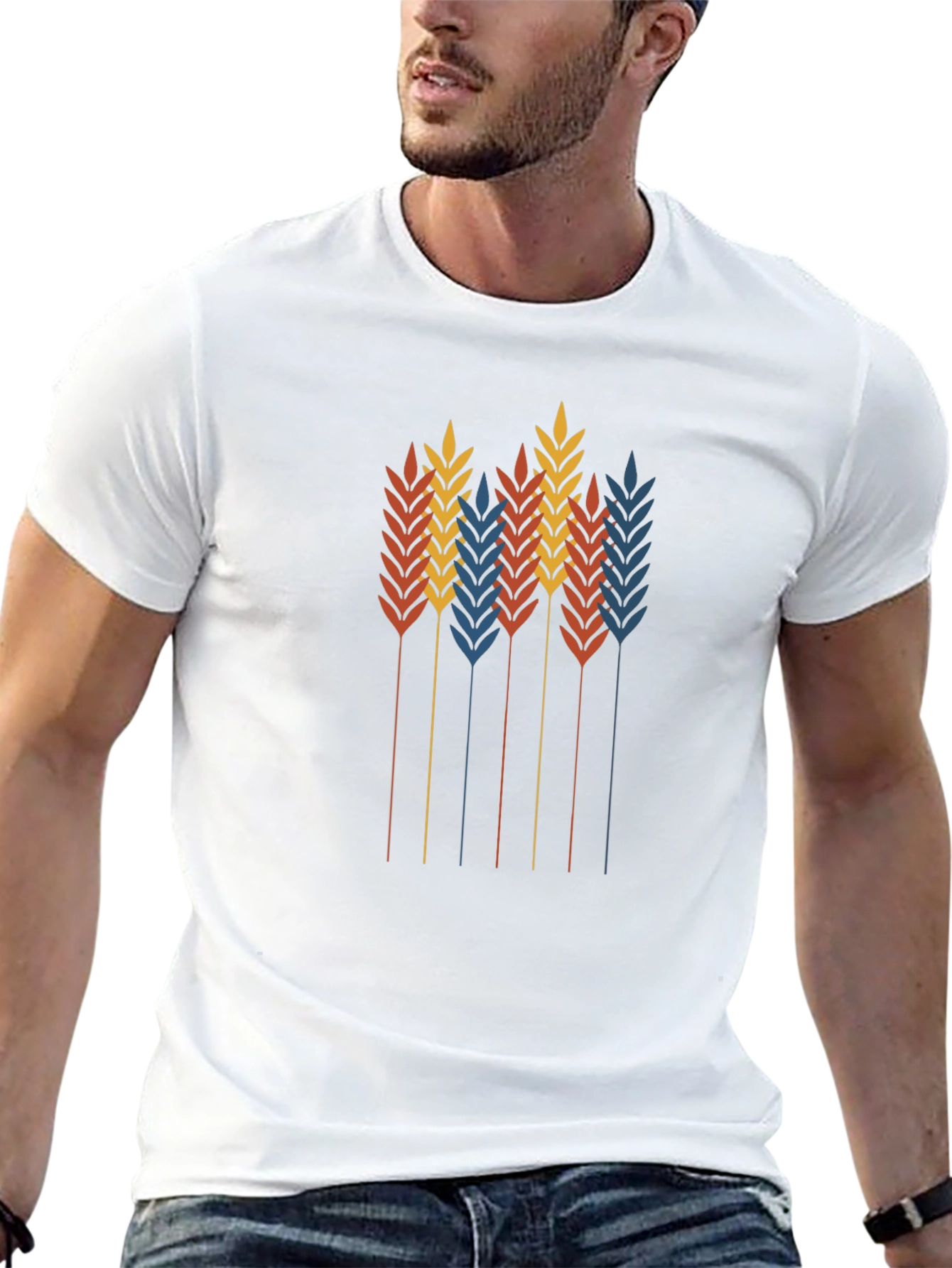 Wheat Graphic Black T-Shirt - Stylish Retro Design