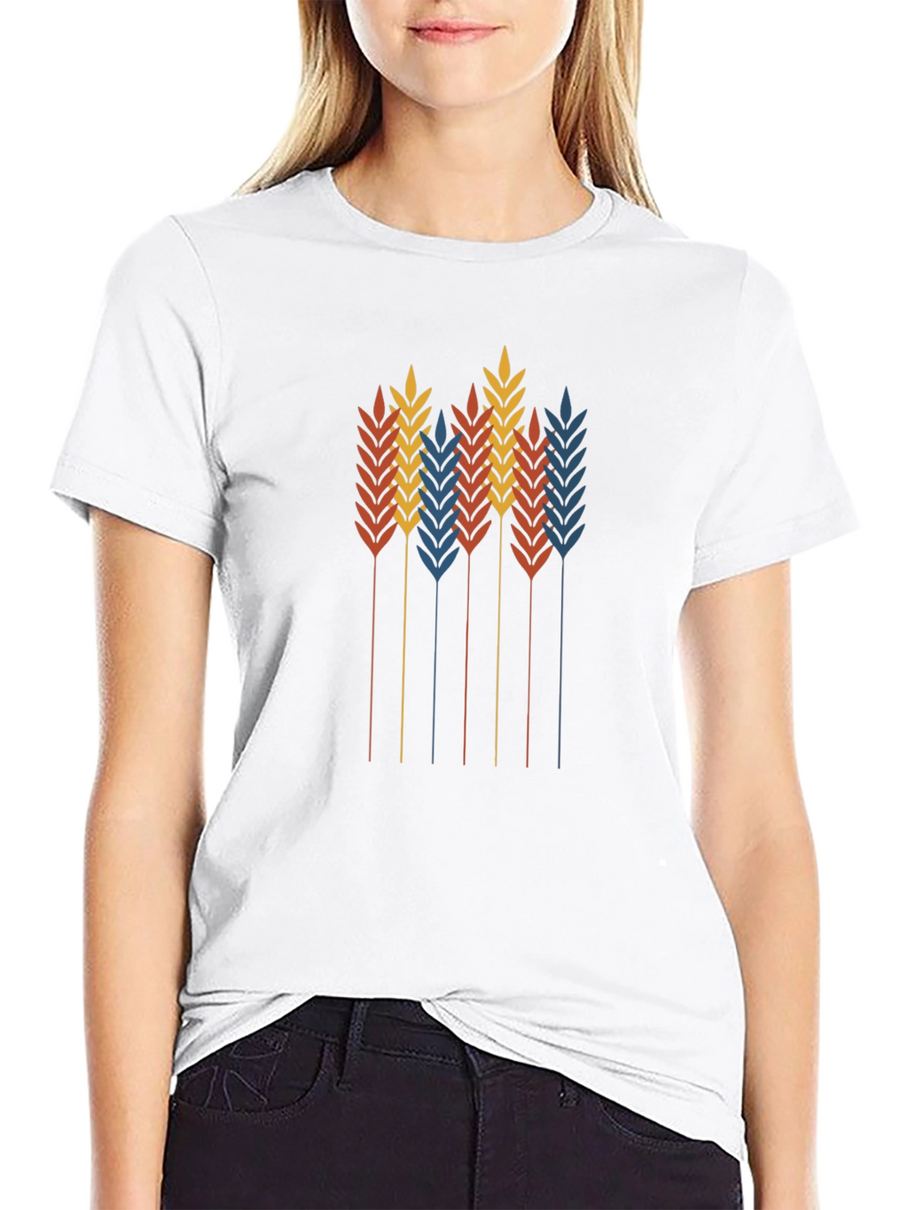 Wheat Graphic Black T-Shirt - Stylish Retro Design