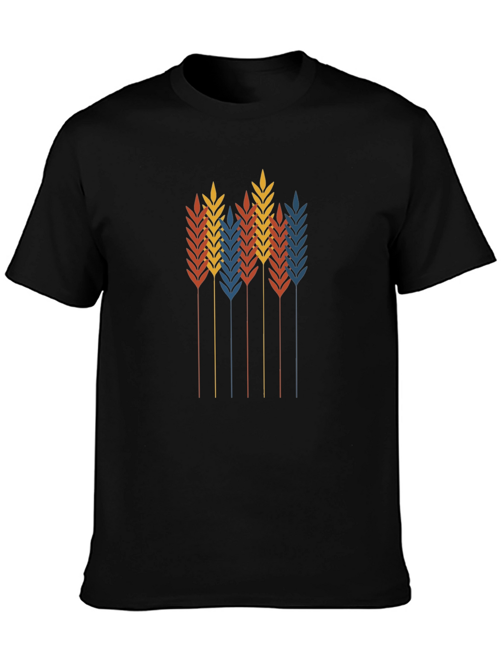 Wheat Graphic Black T-Shirt - Stylish Retro Design