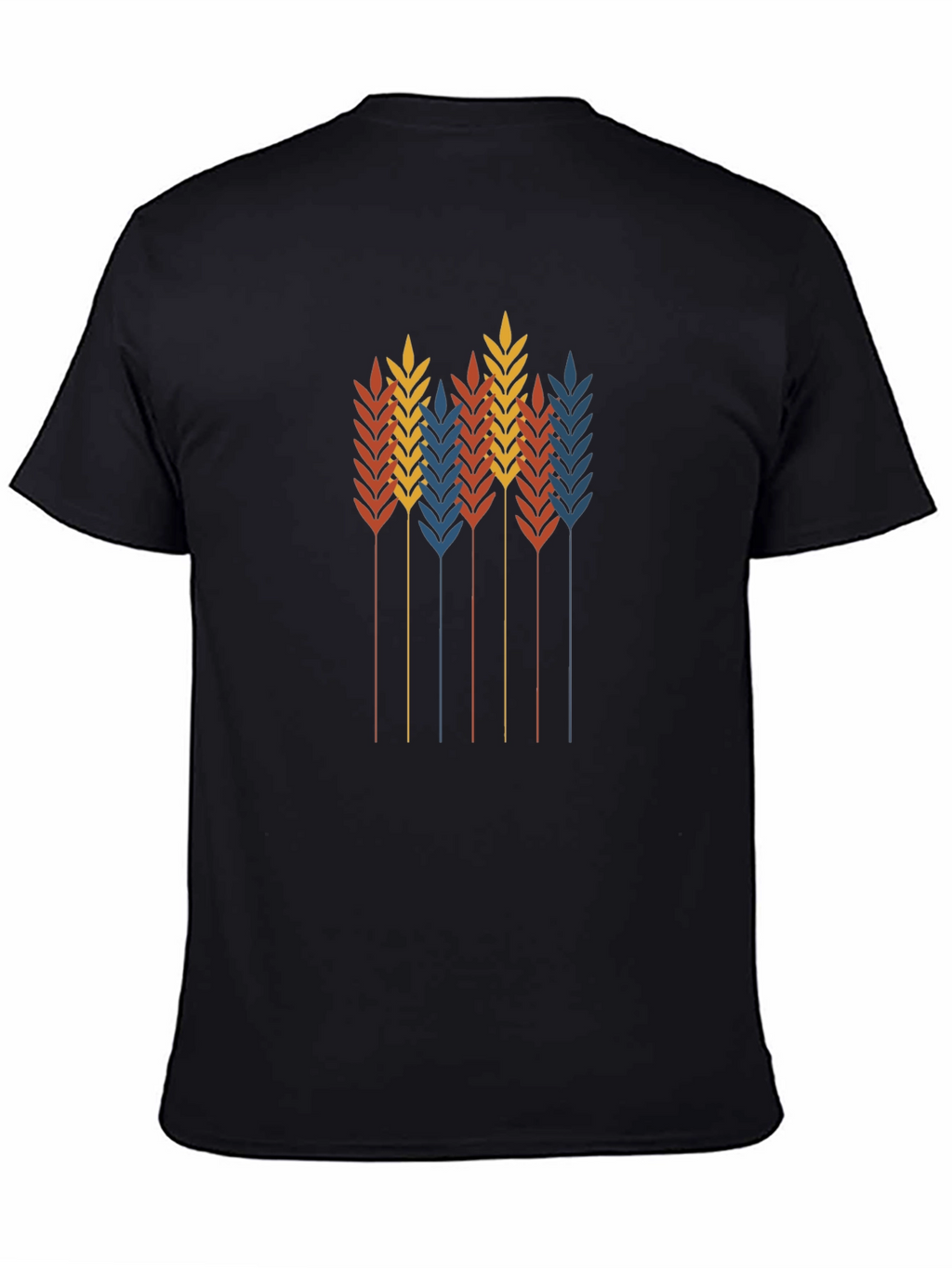 Wheat Graphic Black T-Shirt - Stylish Retro Design