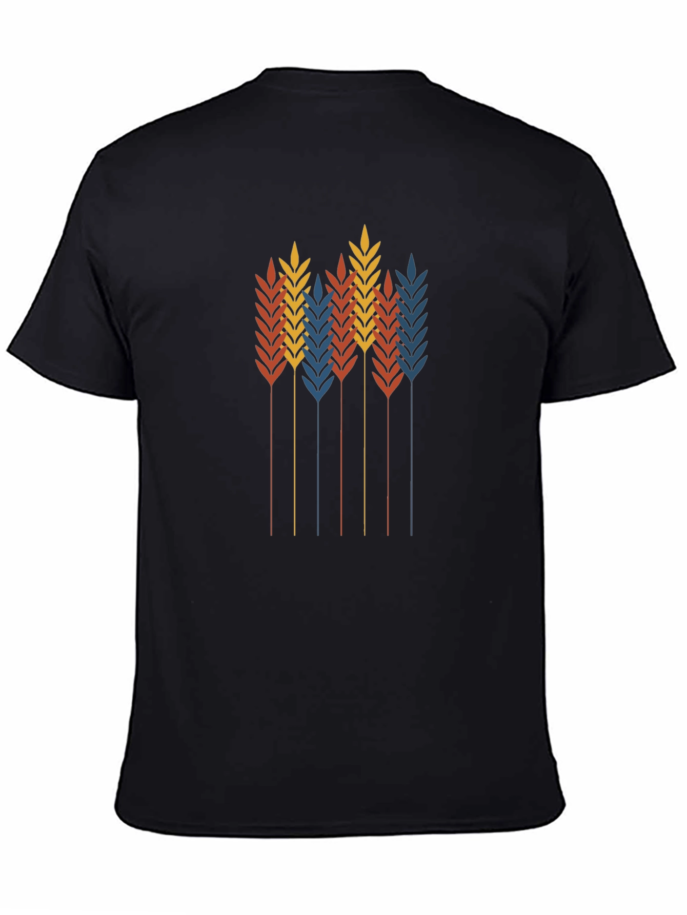 Wheat Graphic Black T-Shirt - Stylish Retro Design