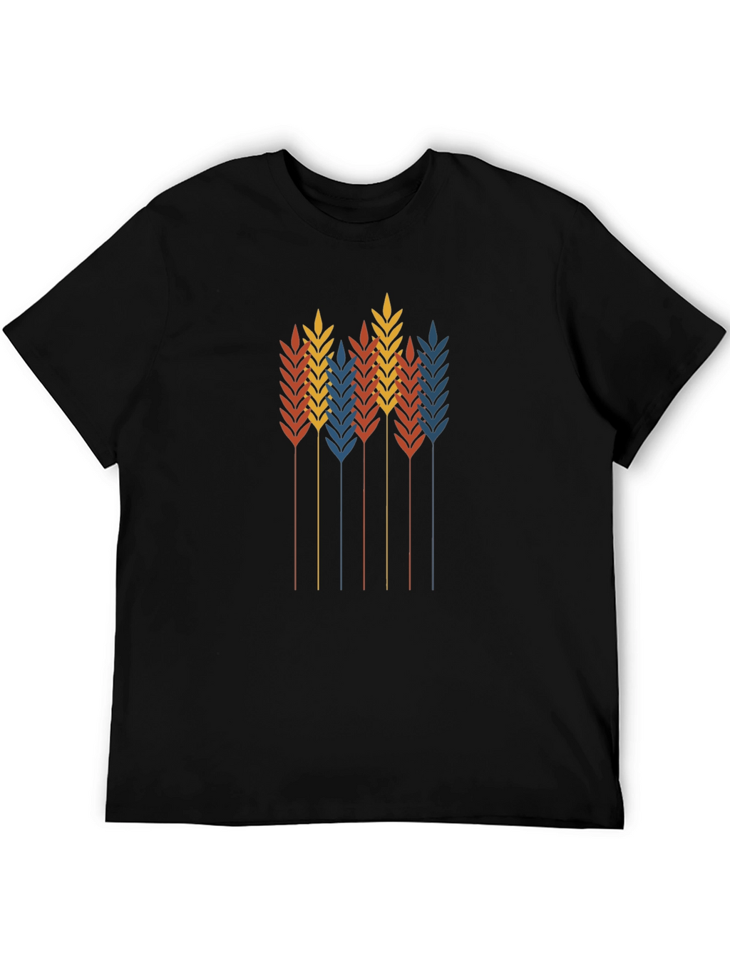 Wheat Graphic Black T-Shirt - Stylish Retro Design