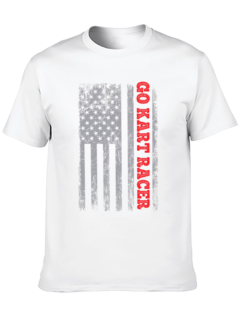 Go Kart Racer American Flag Graphic T-Shirt