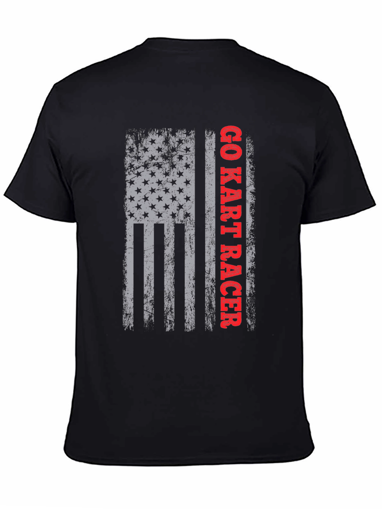 Go Kart Racer American Flag Graphic T-Shirt