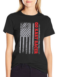 Go Kart Racer American Flag Graphic T-Shirt