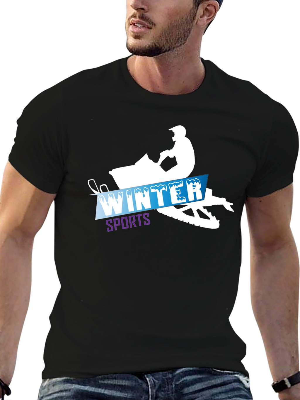 Winter Sports Snowmobile Graphic Tee