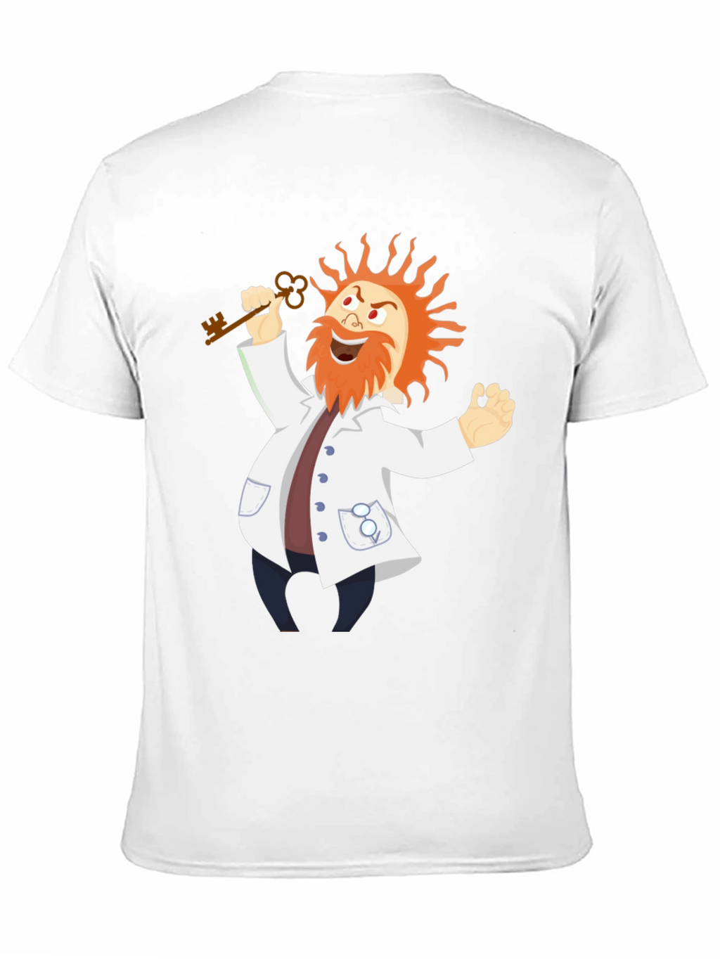 Mad Scientist Cartoon Graphic Black T-Shirt