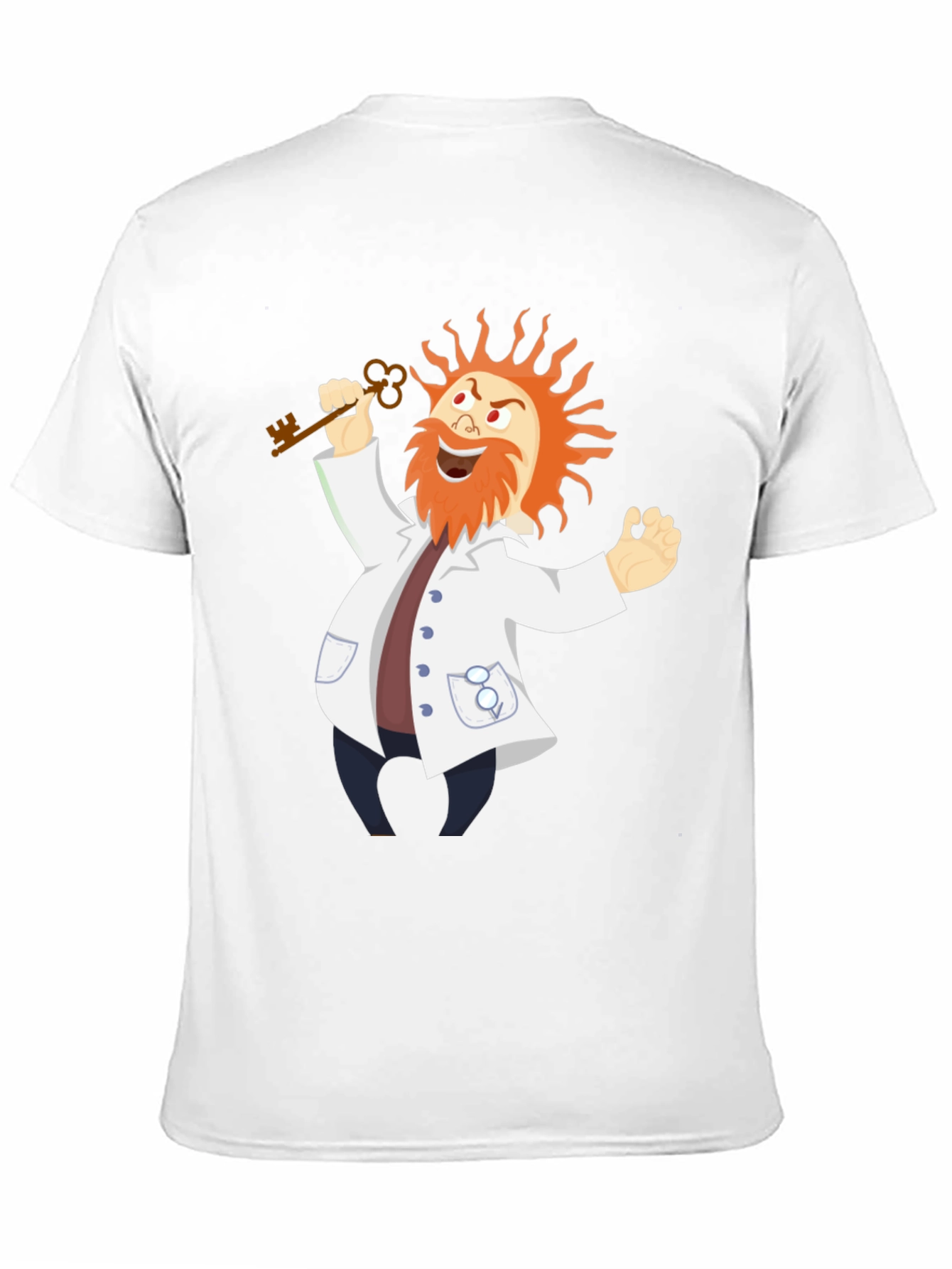 Mad Scientist Cartoon Graphic Black T-Shirt
