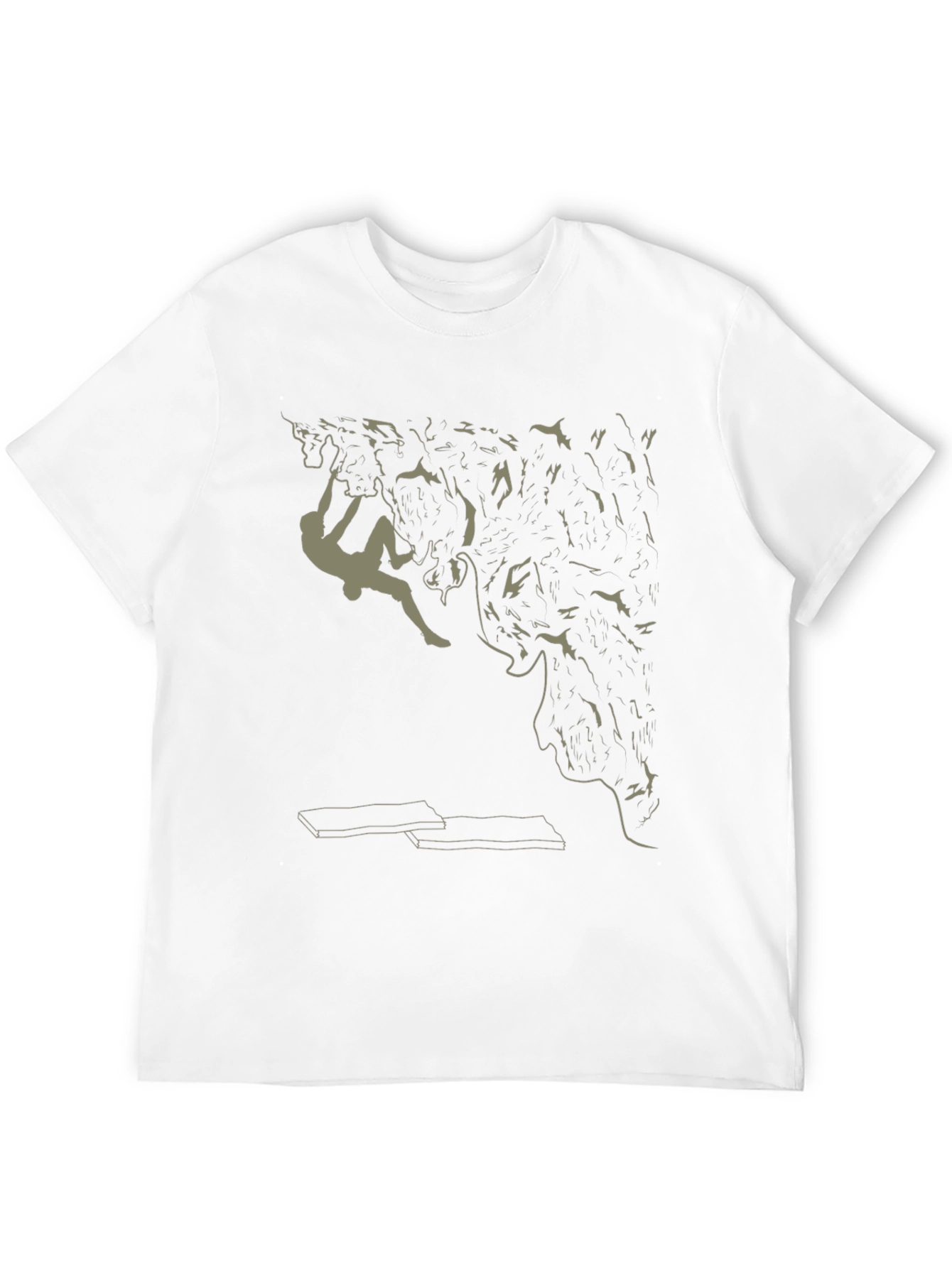 Climbing Graphic Tee - Black Cotton T-Shirt