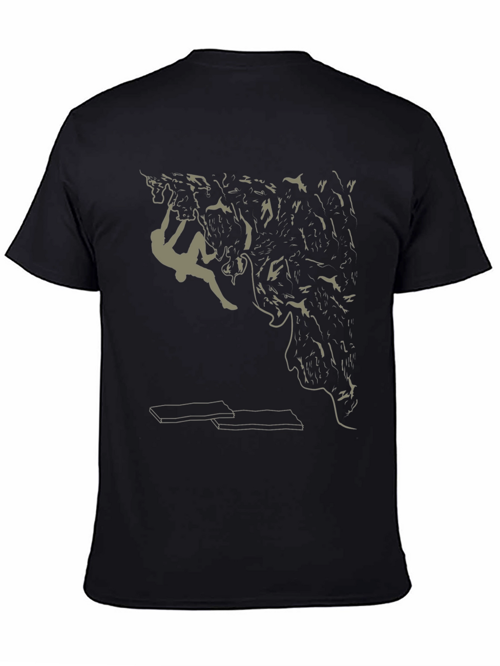 Climbing Graphic Tee - Black Cotton T-Shirt