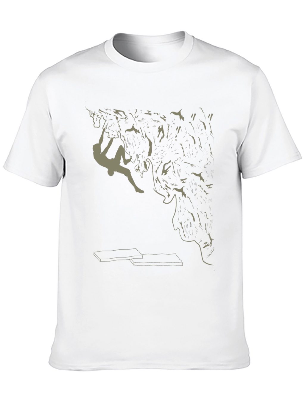 Climbing Graphic Tee - Black Cotton T-Shirt