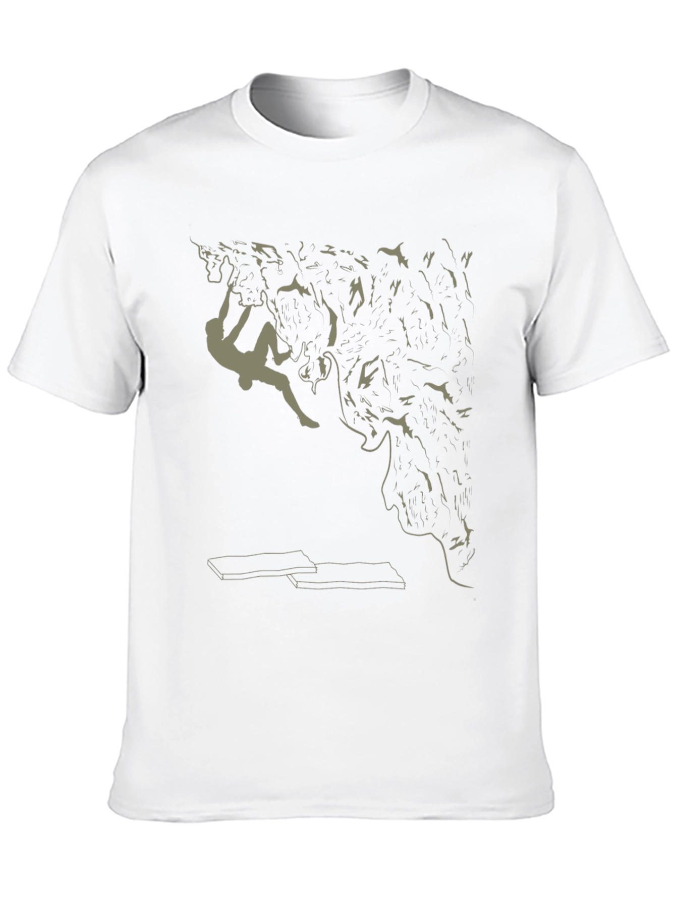 Climbing Graphic Tee - Black Cotton T-Shirt