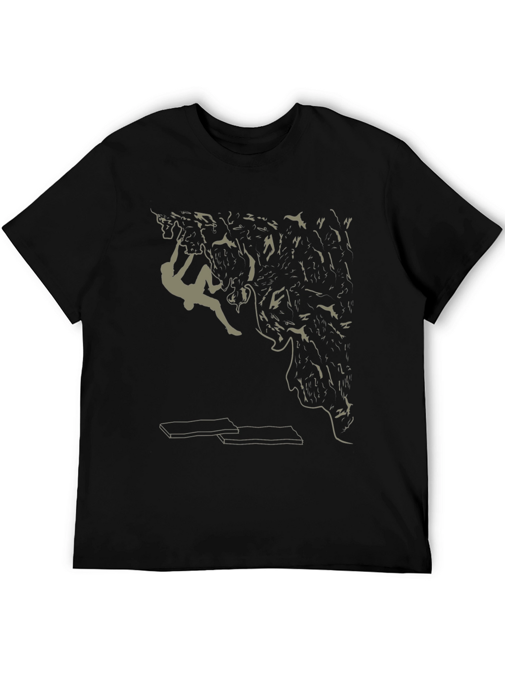 Climbing Graphic Tee - Black Cotton T-Shirt