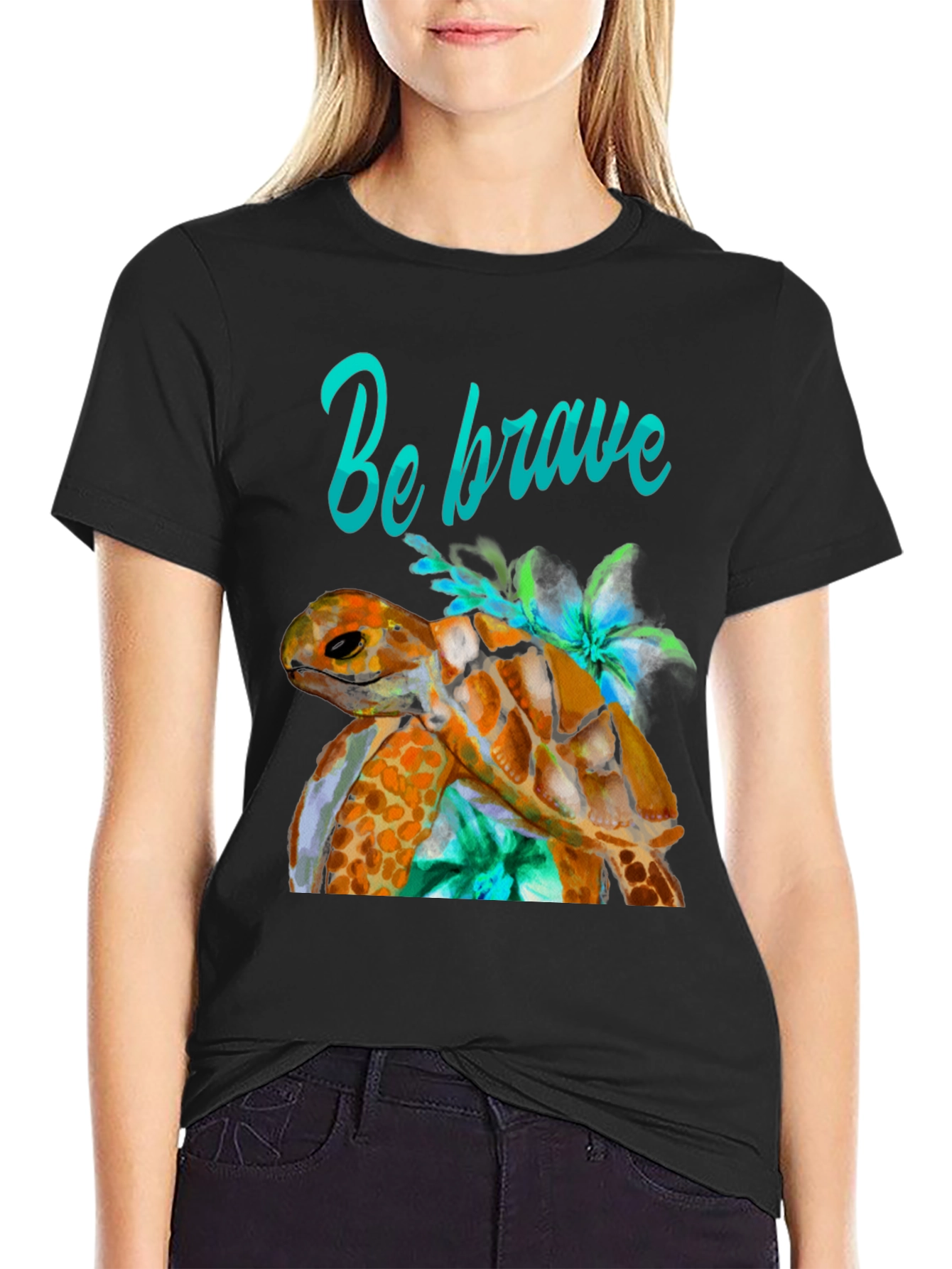 Be Brave Turtle Graphic T-Shirt