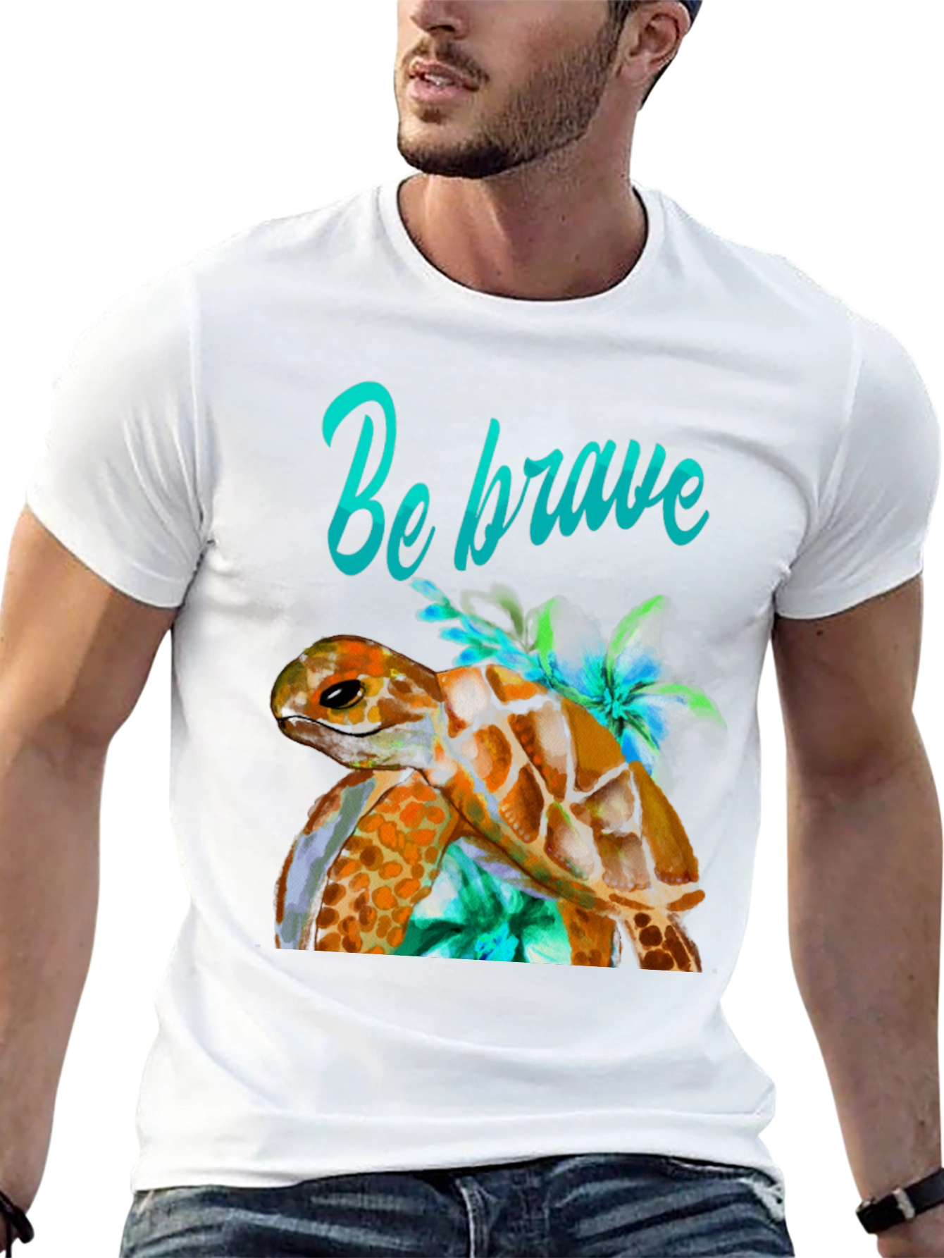 Be Brave Turtle Graphic T-Shirt