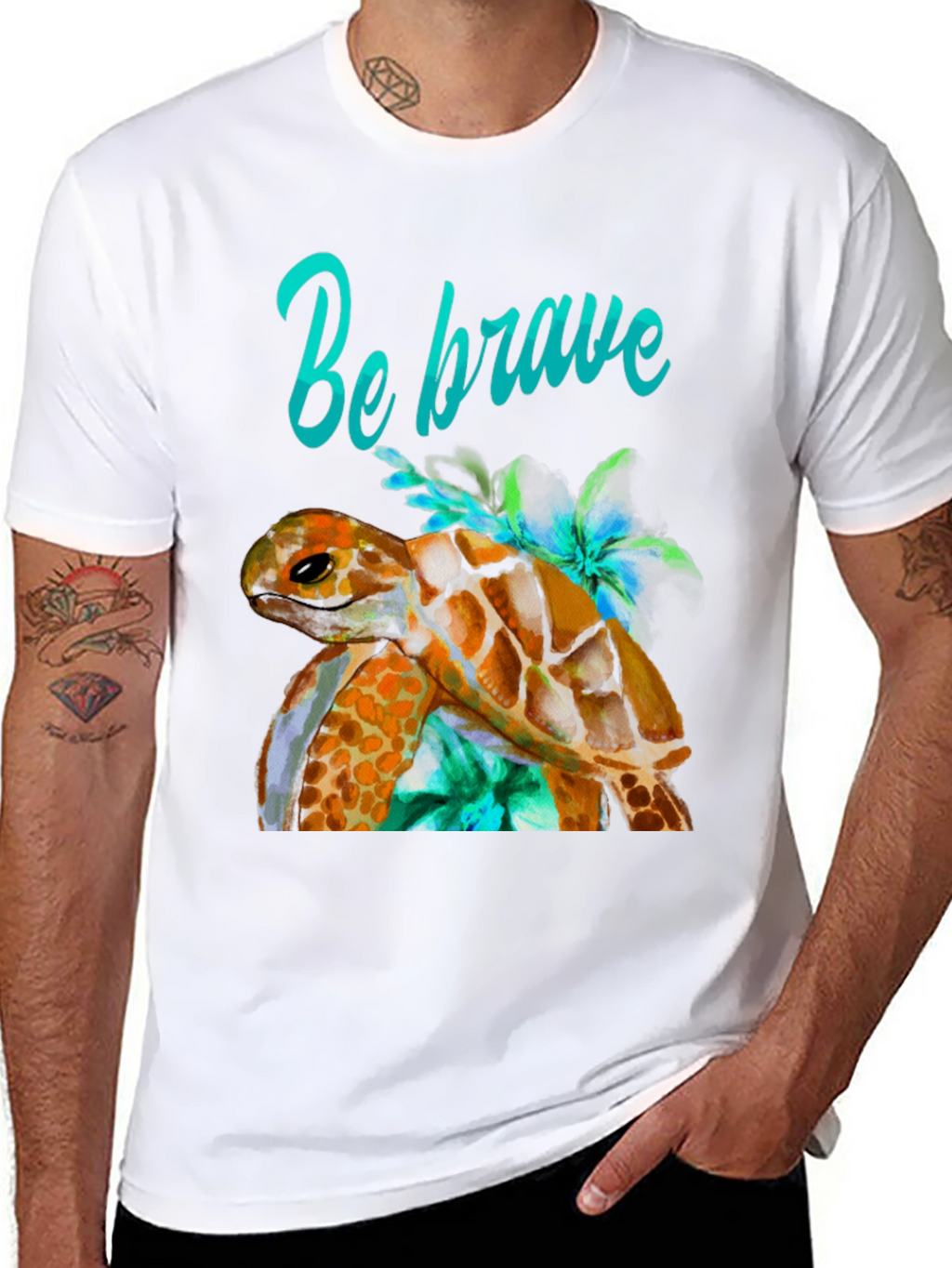 Be Brave Turtle Graphic T-Shirt