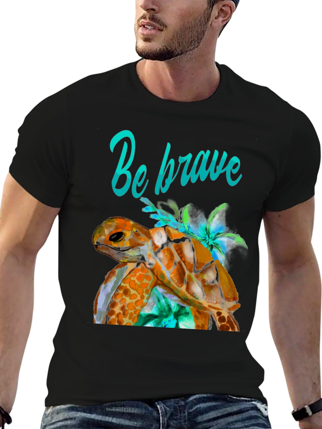 Be Brave Turtle Graphic T-Shirt