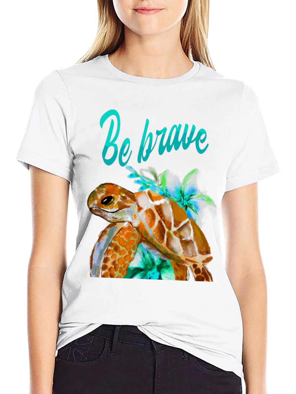 Be Brave Turtle Graphic T-Shirt