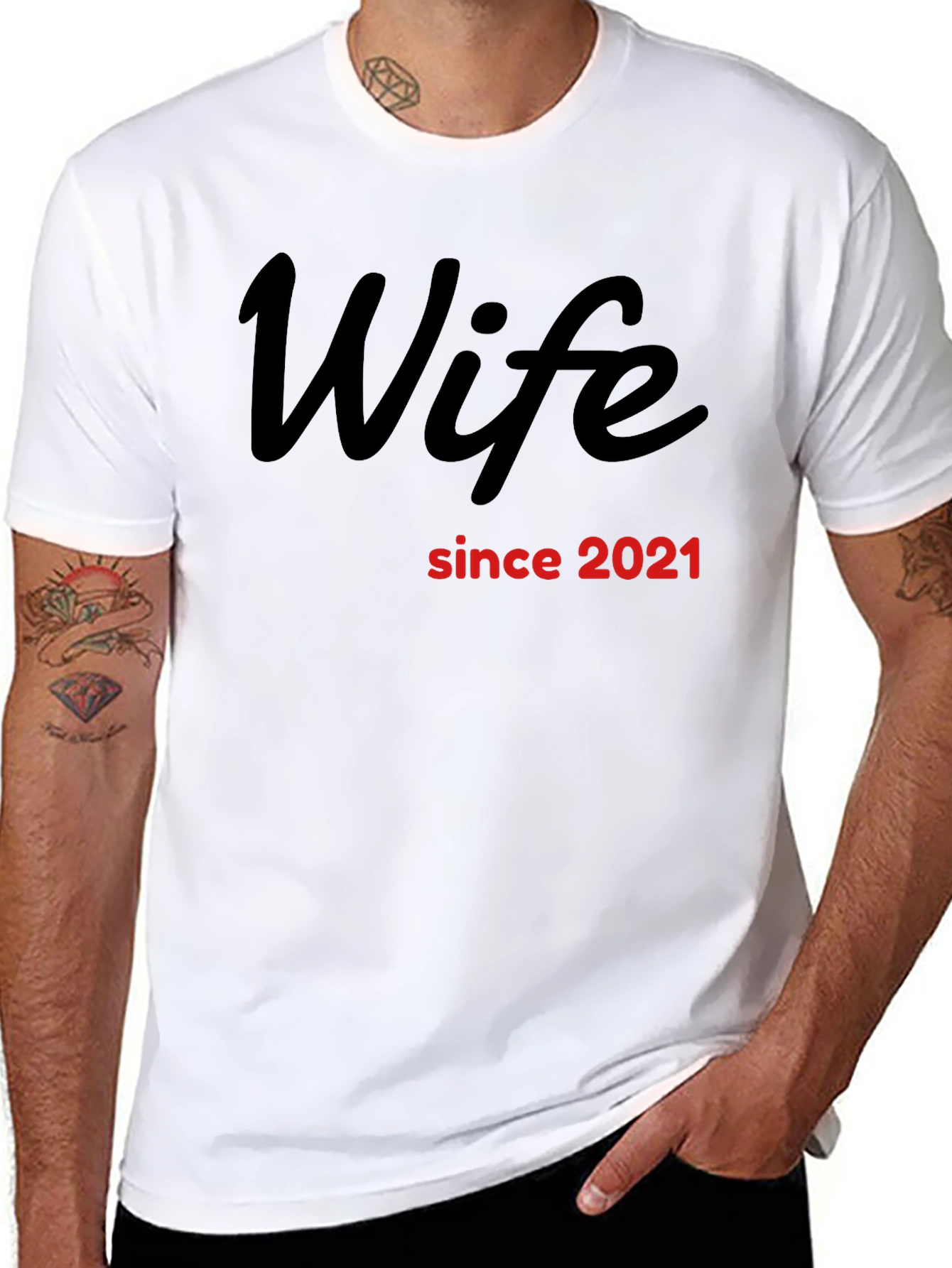 Wife Since 2021 Graphic Tee - Black