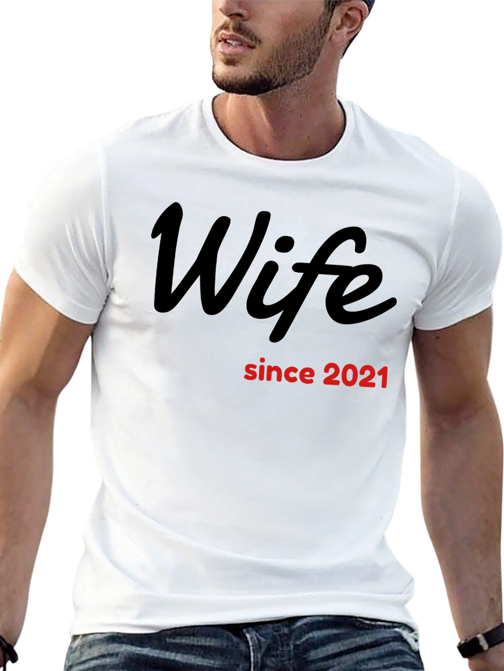 Wife Since 2021 Graphic Tee - Black