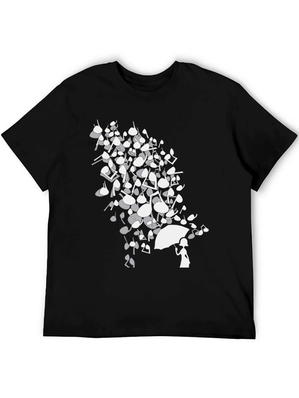 Musical Notes Umbrella Graphic T-Shirt