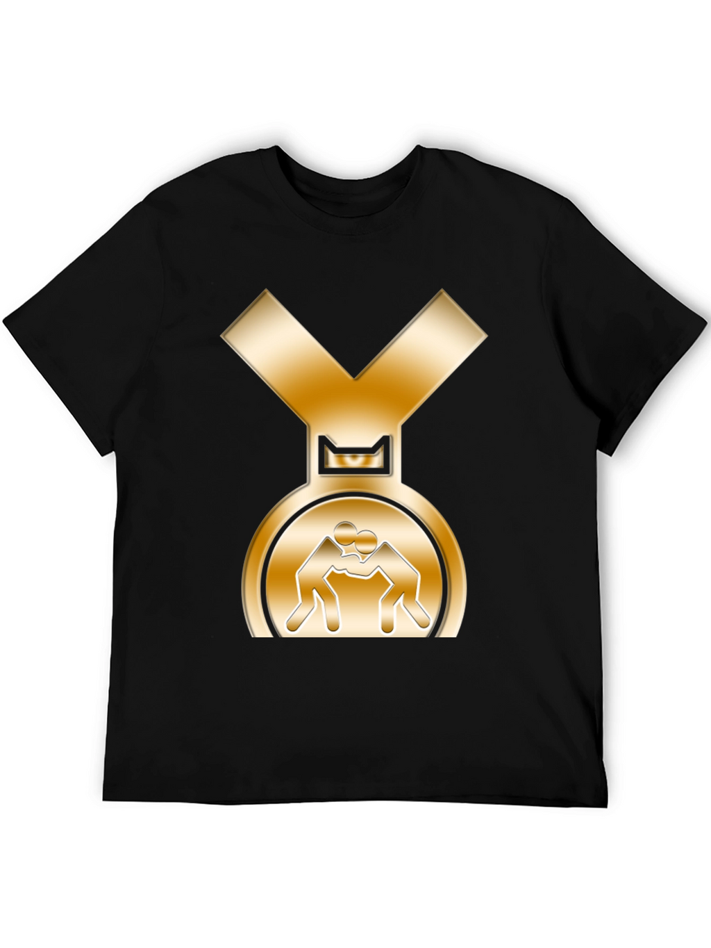 Wrestling Gold Medal Graphic Tee - Black