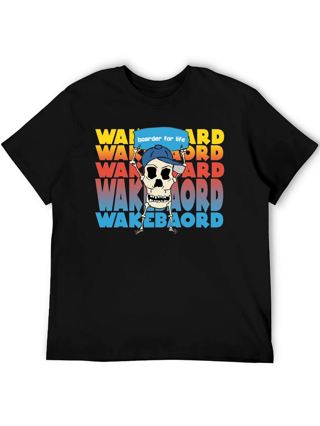 Wakeboarder Skeleton Graphic Tee - Cool Watersport Shirt