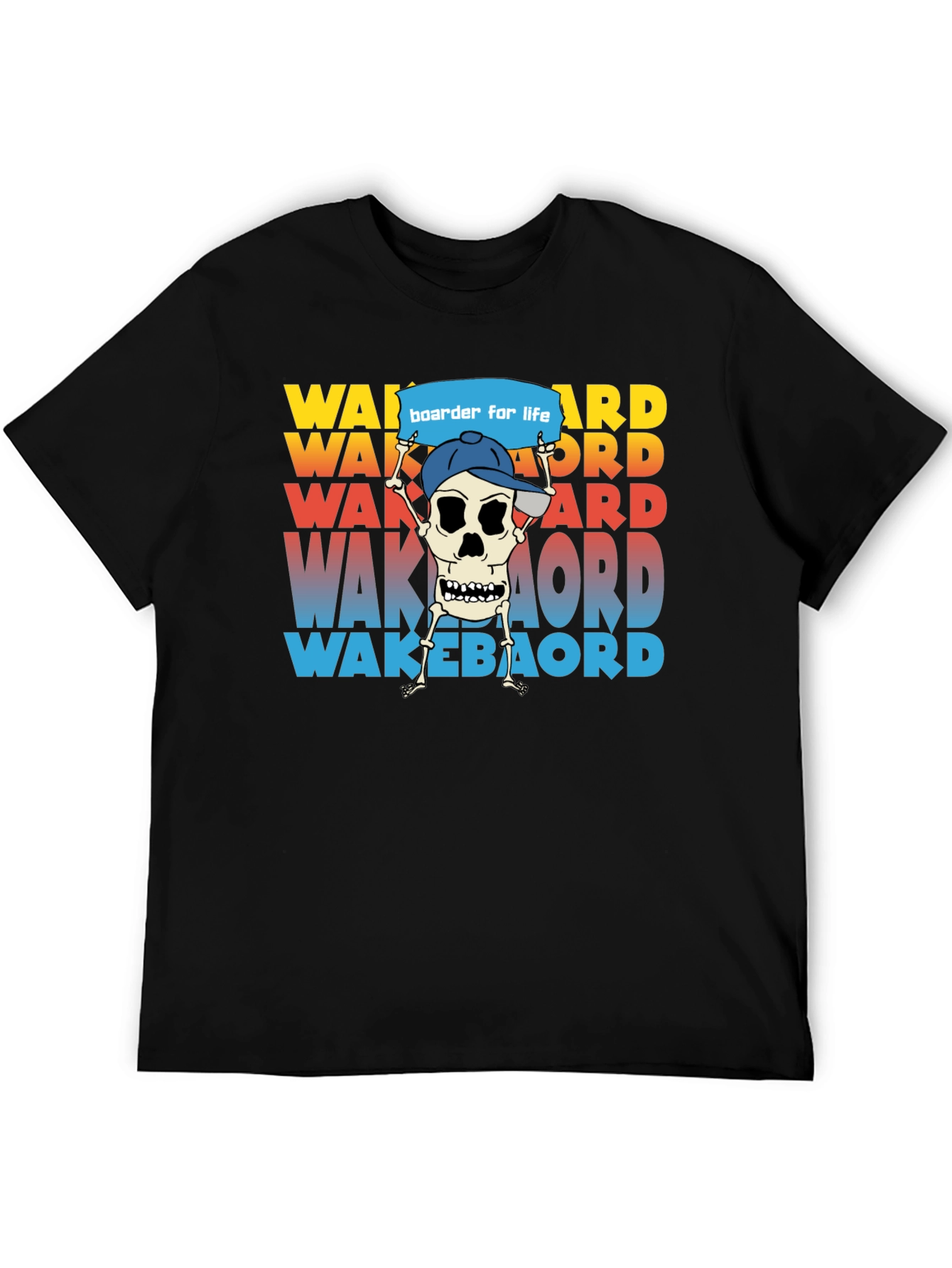 Wakeboarder Skeleton Graphic Tee - Cool Watersport Shirt